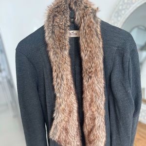 Hollister Cardigan Sweater Faux Fur